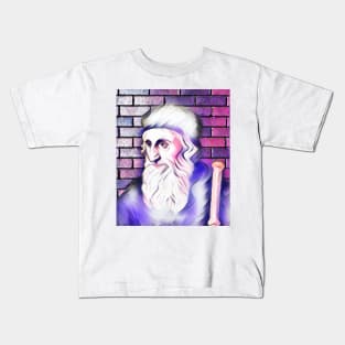 John Wycliffe Pink Portrait | John Wycliffe Artwork 8 Kids T-Shirt